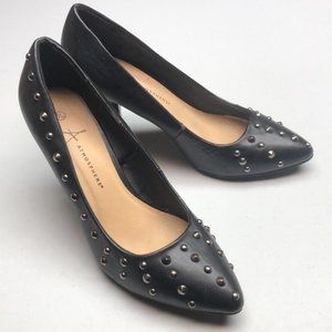 EDGY ATMOSPHERE BLACK STUDDED HEELS US9/EU39 ⭐